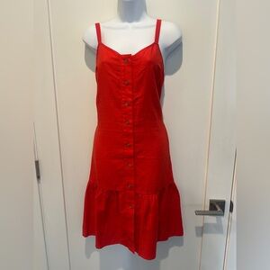 LOFT Orange/Red Midi Dress- large